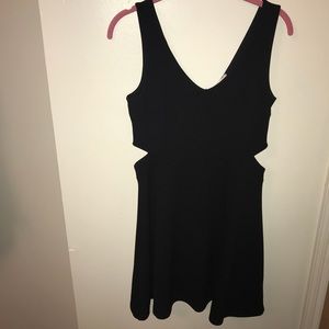 Little black dress with side cut outs & v neck NWT